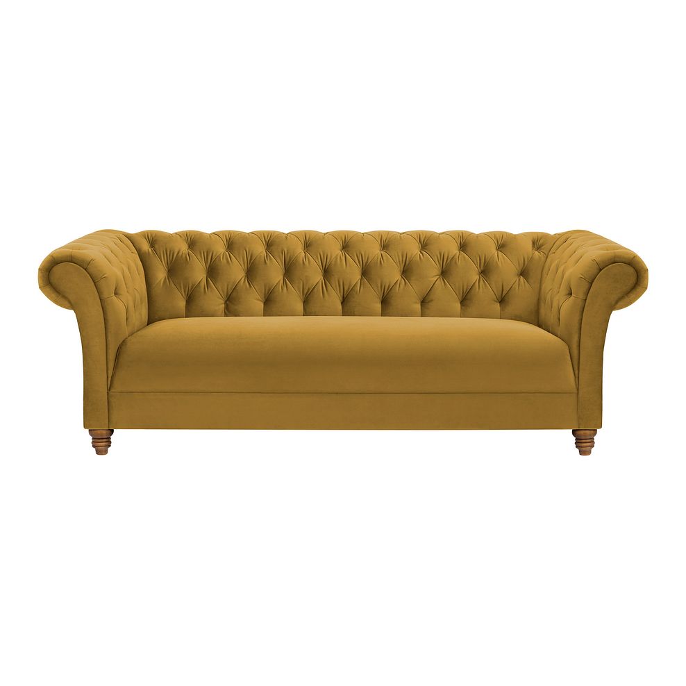 Montgomery 3 Seater Sofa in  Mustard Velvet Thumbnail 2