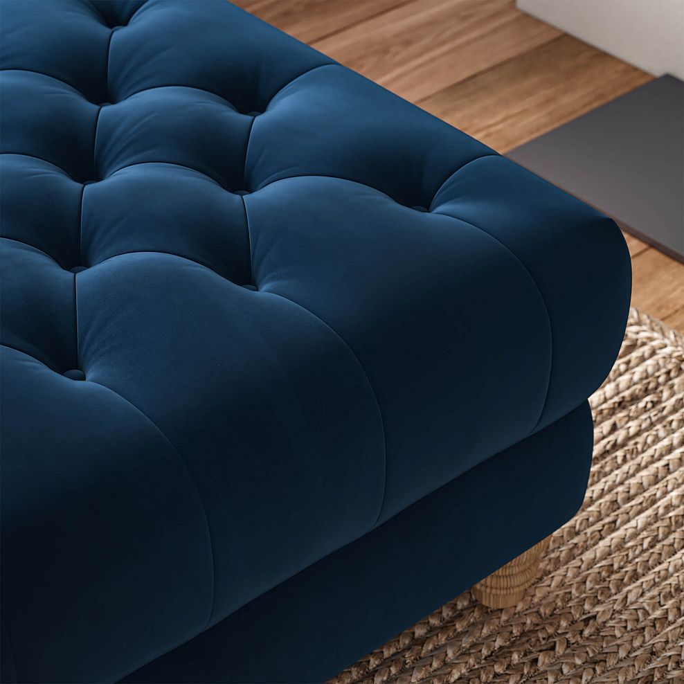 Montgomery Footstool in Navy Velvet 3