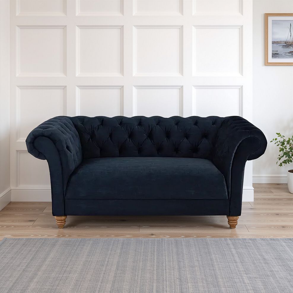 Montgomery 2 Seater Sofa in Royal Blue Velvet 1