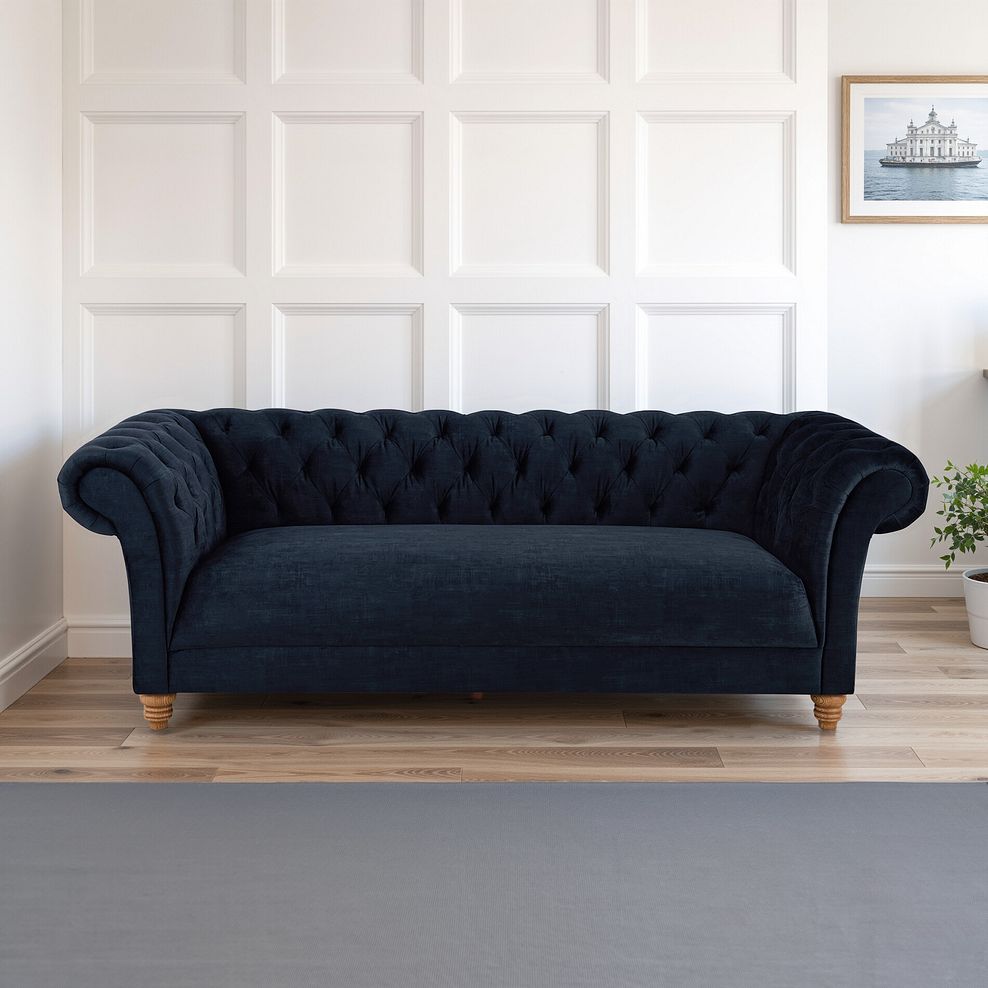 Montgomery 3 Seater Sofa in Royal Blue Velvet 1