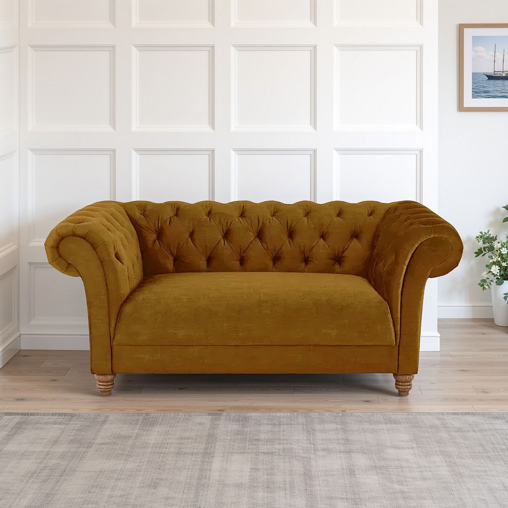 Montgomery 2 Seater Sofa in Saffron Velvet 1