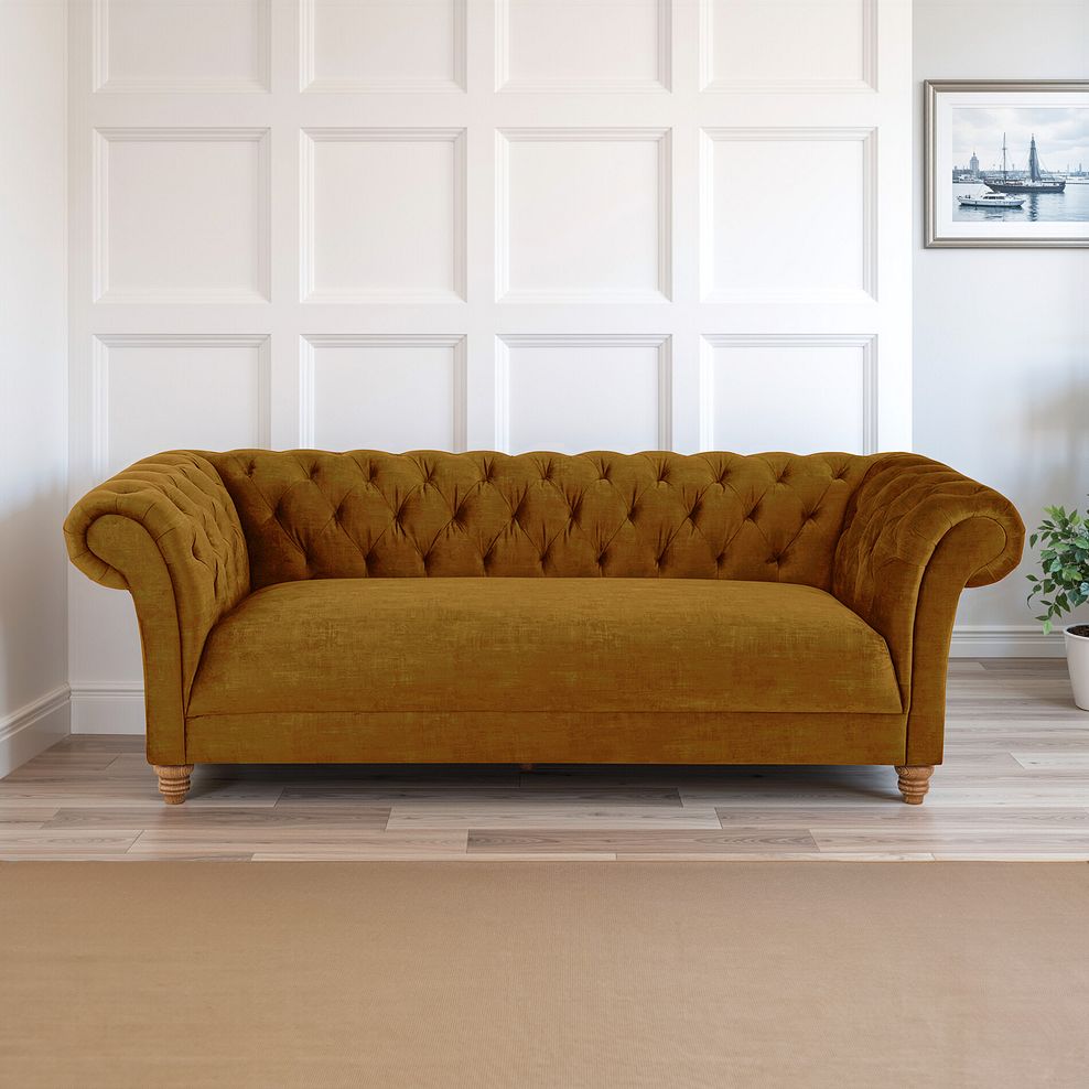 Montgomery 3 Seater Sofa in Saffron Velvet 1