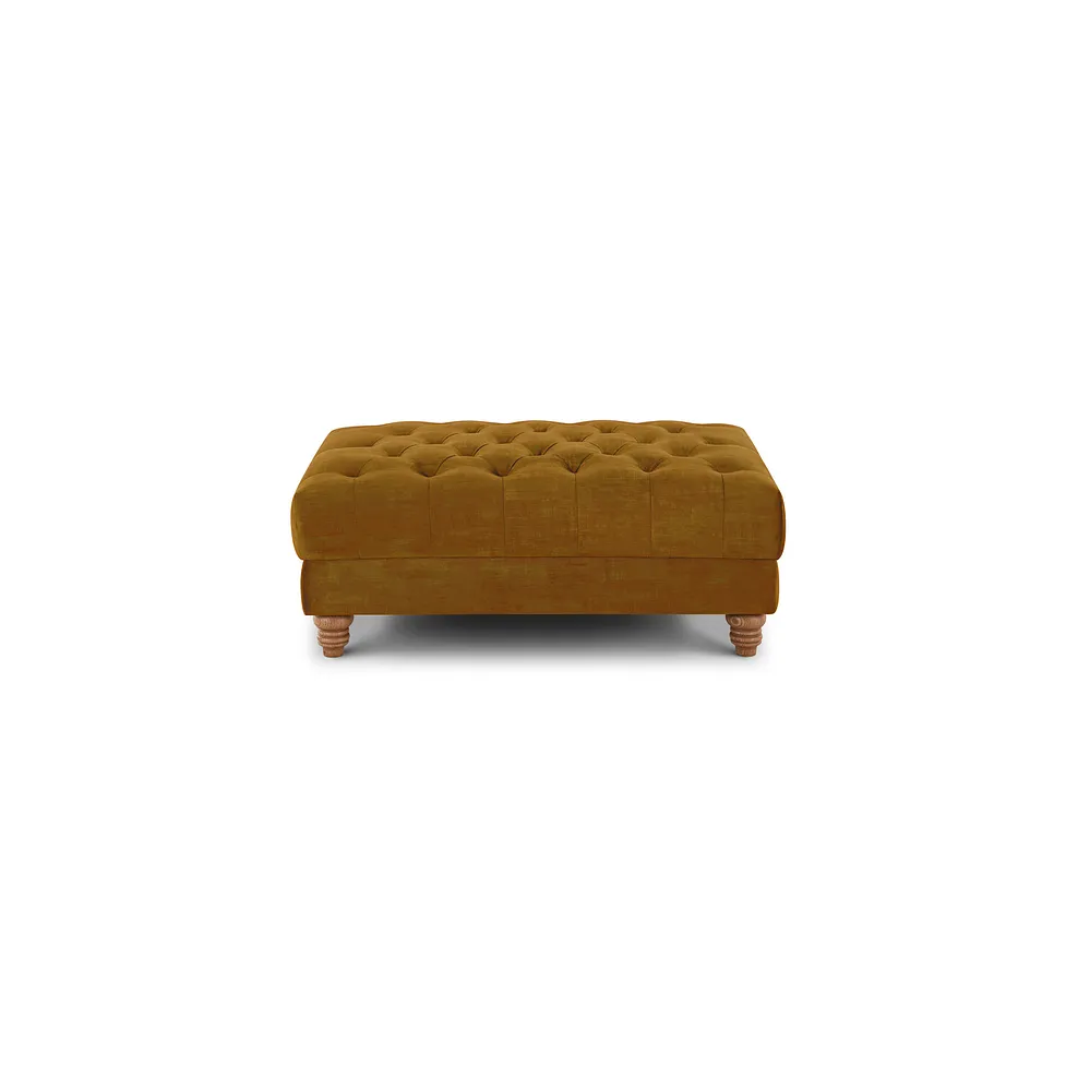 Montgomery Footstool in Saffron Velvet 2