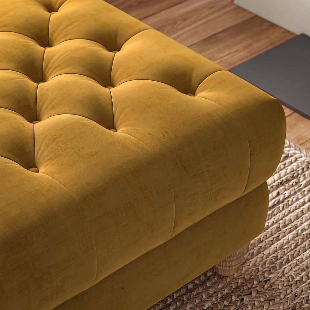 Montgomery Footstool in Saffron Velvet 3