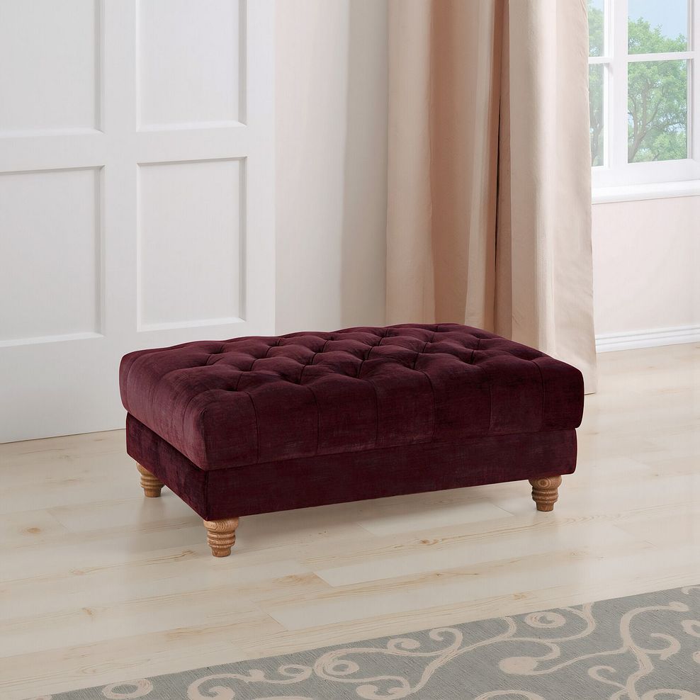 Montgomery Footstool in Shiraz Velvet 1