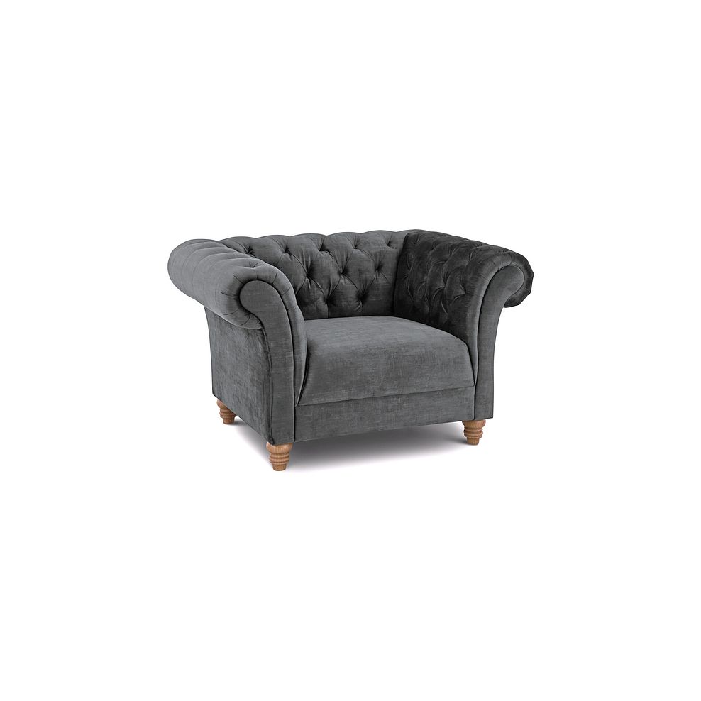 Montgomery Armchair in Steel Velvet 1