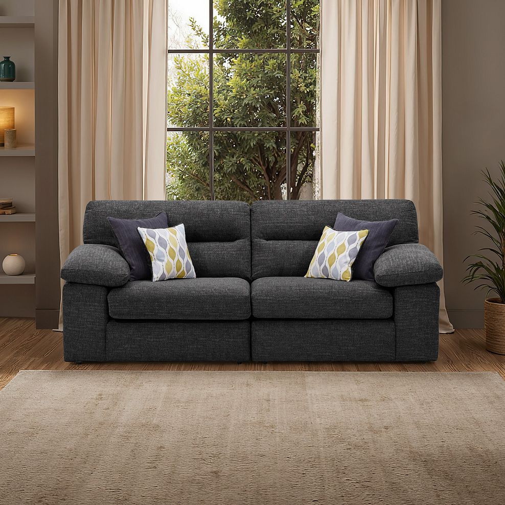 Morgan 3 Seater Sofa in Santos Black 1