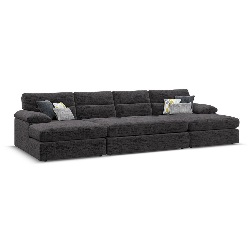 Morgan Large Fender Footstool in Santos Black fabric 5