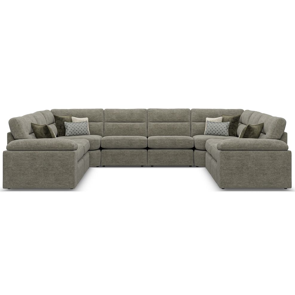 Morgan Large U-Shape Modular Corner Sofa in Olive Green Fabric - Group 11 1