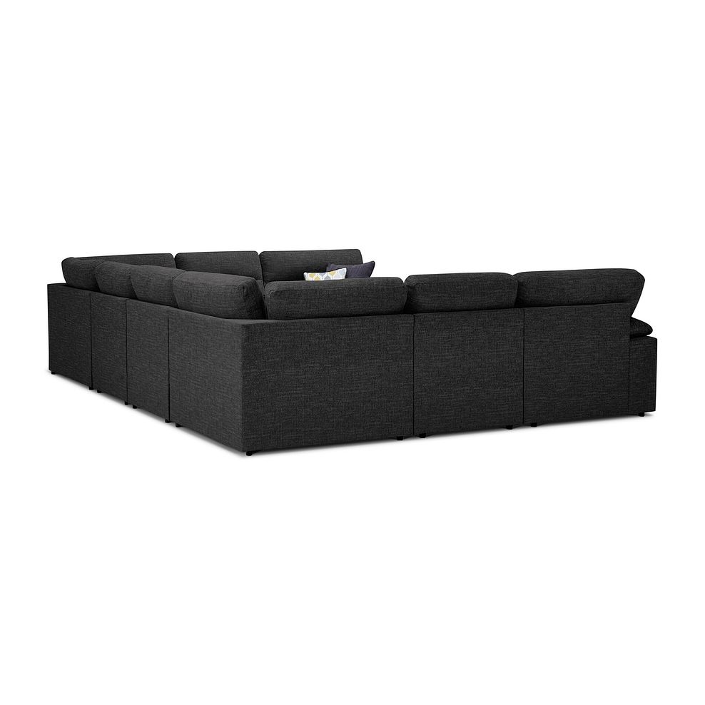 Morgan Large U-Shape Modular Corner Sofa in Santos Black with Green and Grey Scatters - Group 11 3