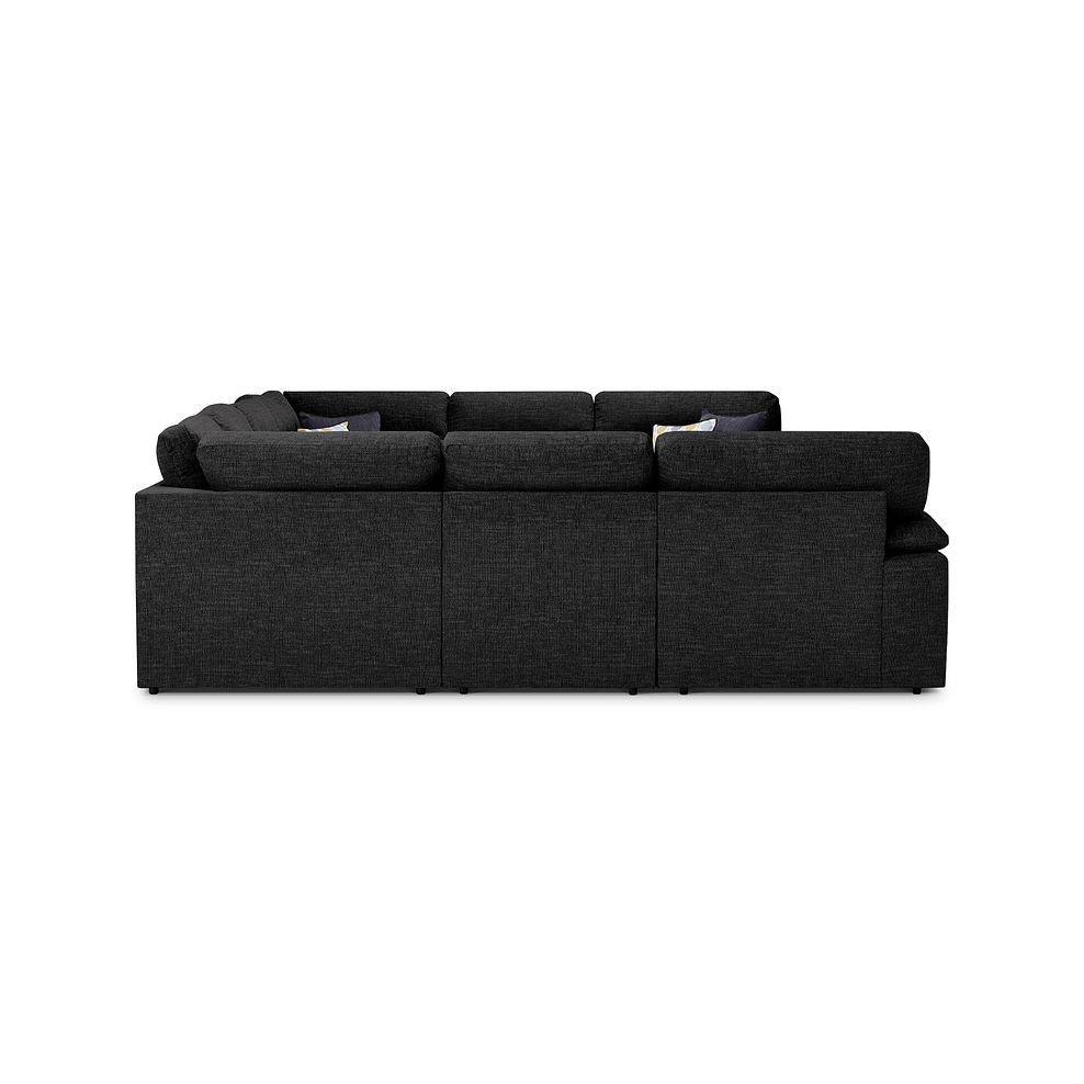 Morgan Large U-Shape Modular Corner Sofa in Santos Black with Green and Grey Scatters - Group 11 4