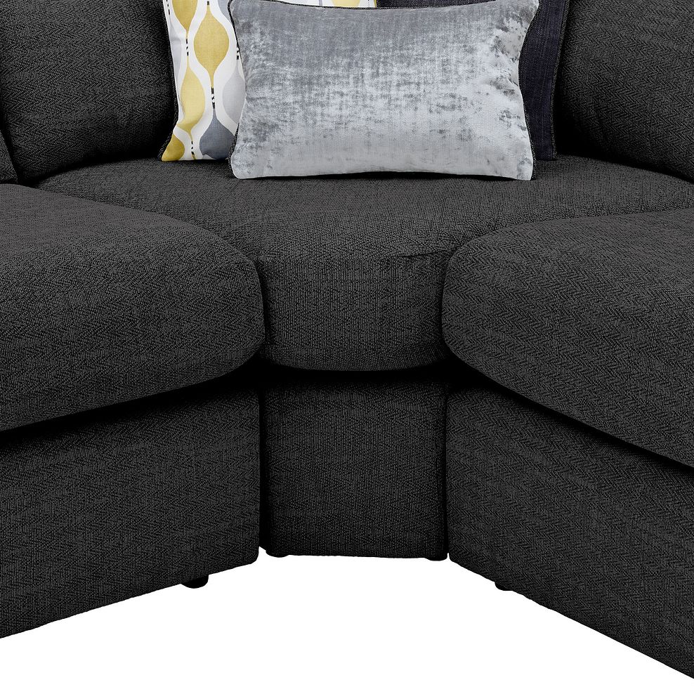 Morgan Large U-Shape Modular Corner Sofa in Santos Black with Green and Grey Scatters - Group 11 8