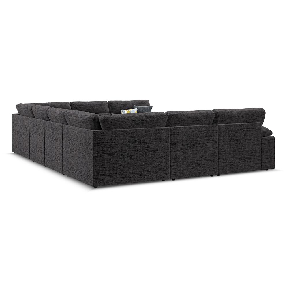 Morgan Large U-Shape Modular Corner Sofa in Santos Black with Green and Grey Scatters - Group 11 3