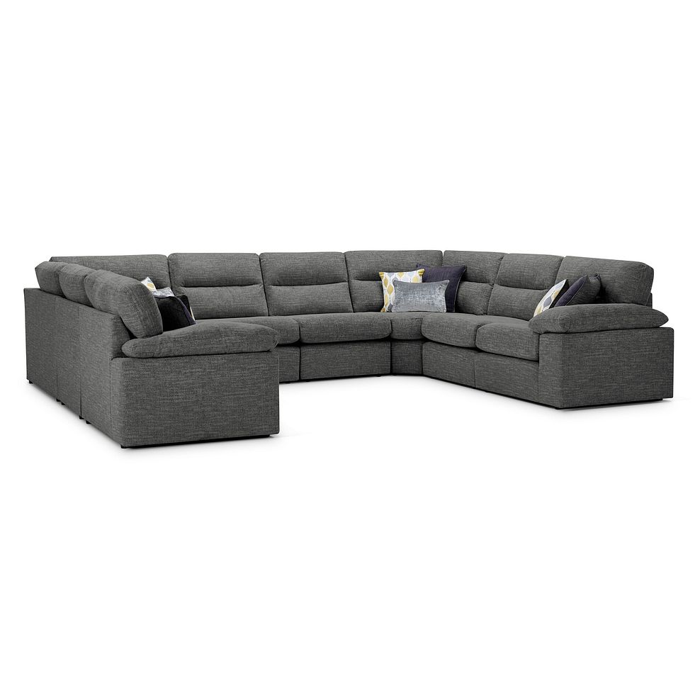Morgan Large U-Shape Modular Corner Sofa in Santos Grey with Green and Grey Scatters - Group 11 1