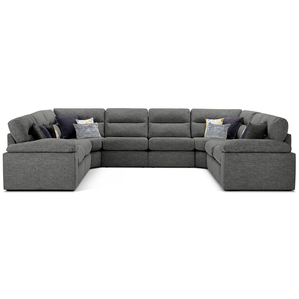 Morgan Large U-Shape Modular Corner Sofa in Santos Grey with Green and Grey Scatters - Group 11 2