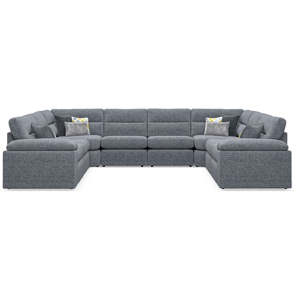 Morgan Large U-Shape Modular Corner Sofa in Santos Grey with Green and Grey Scatters - Group 11 2