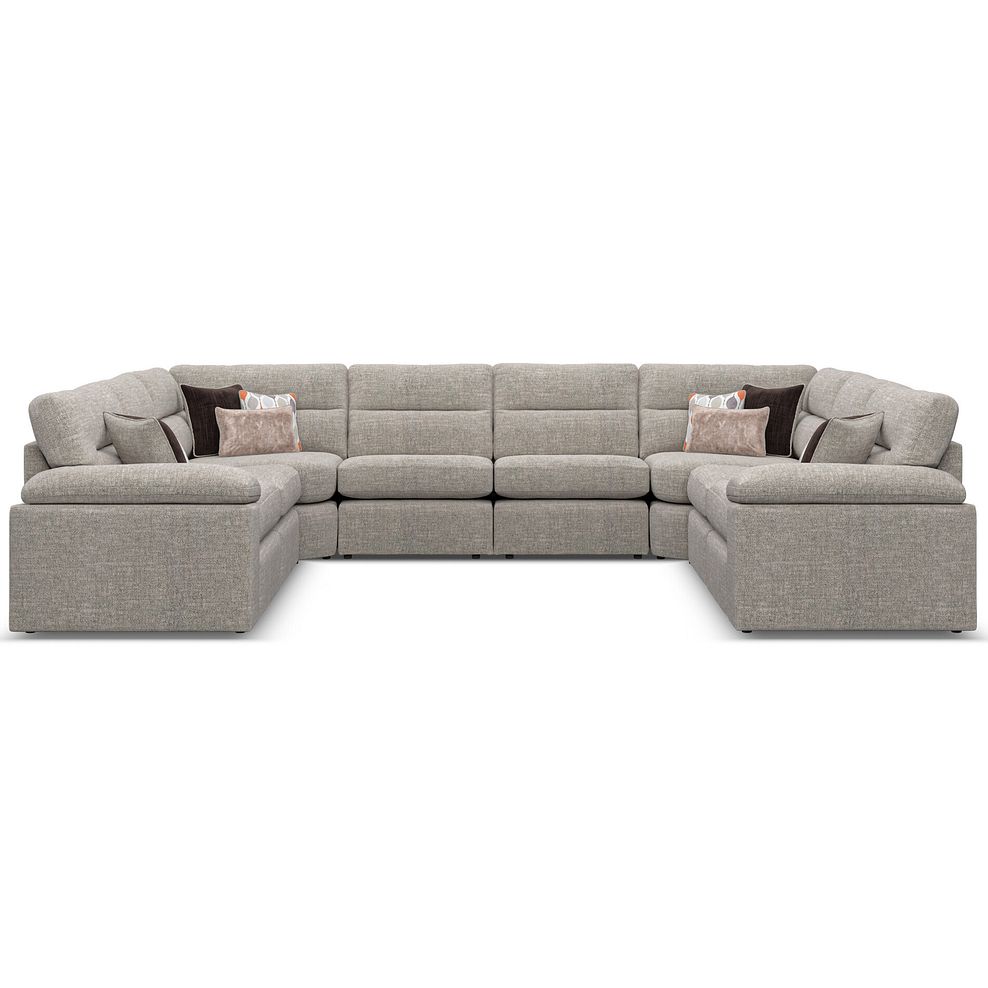 Morgan Large U-Shape Modular Corner Sofa in Santos Mink with Orange and Beige Scatters - Group 11 2