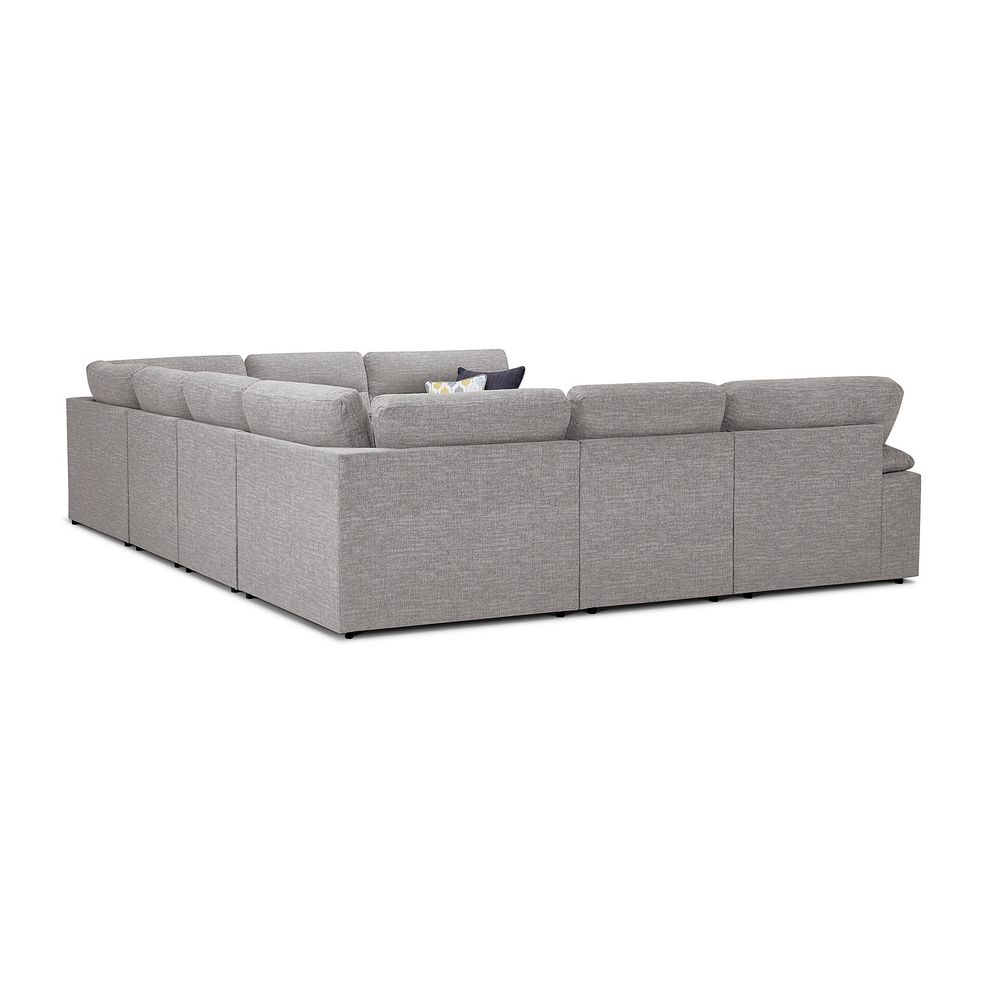 Morgan Large U-Shape Modular Corner Sofa in Santos Silver with Green and Grey Scatters - Group 11 3