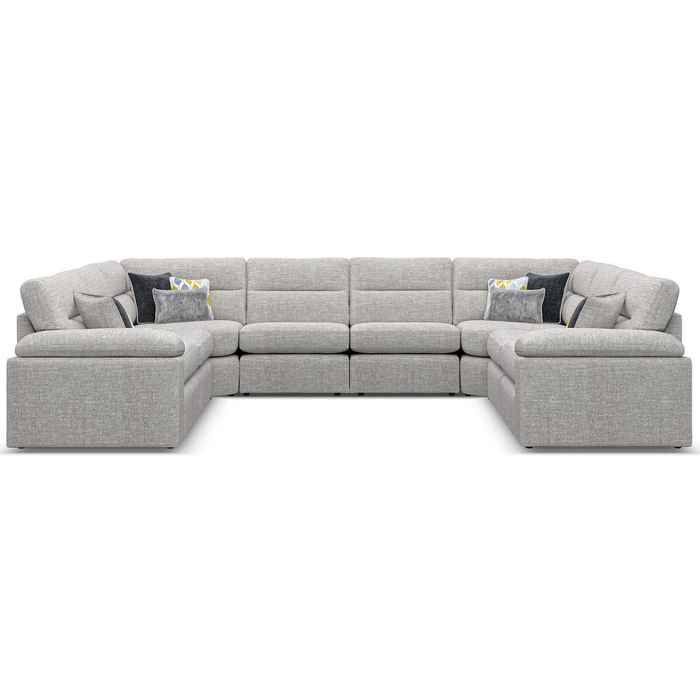 Morgan Large U-Shape Modular Corner Sofa in Santos Silver with Green and Grey Scatters - Group 11 4