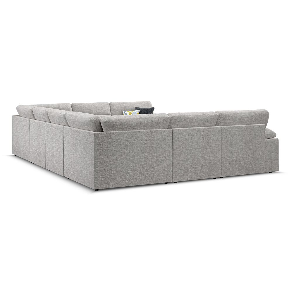 Morgan Large U-Shape Modular Corner Sofa in Santos Silver with Green and Grey Scatters - Group 11 5