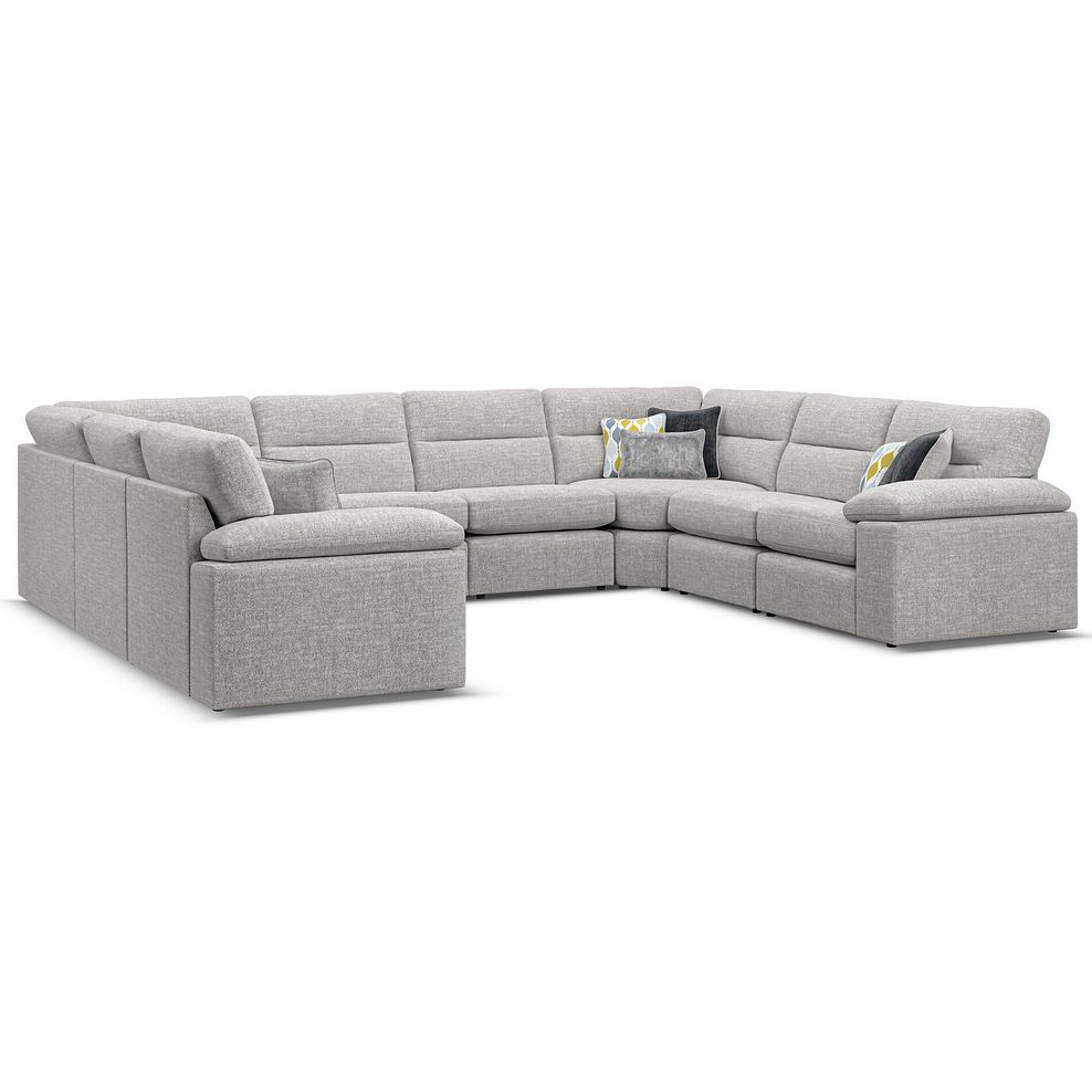 Morgan Large U-Shape Modular Corner Sofa in Santos Silver with Green and Grey Scatters - Group 11 3