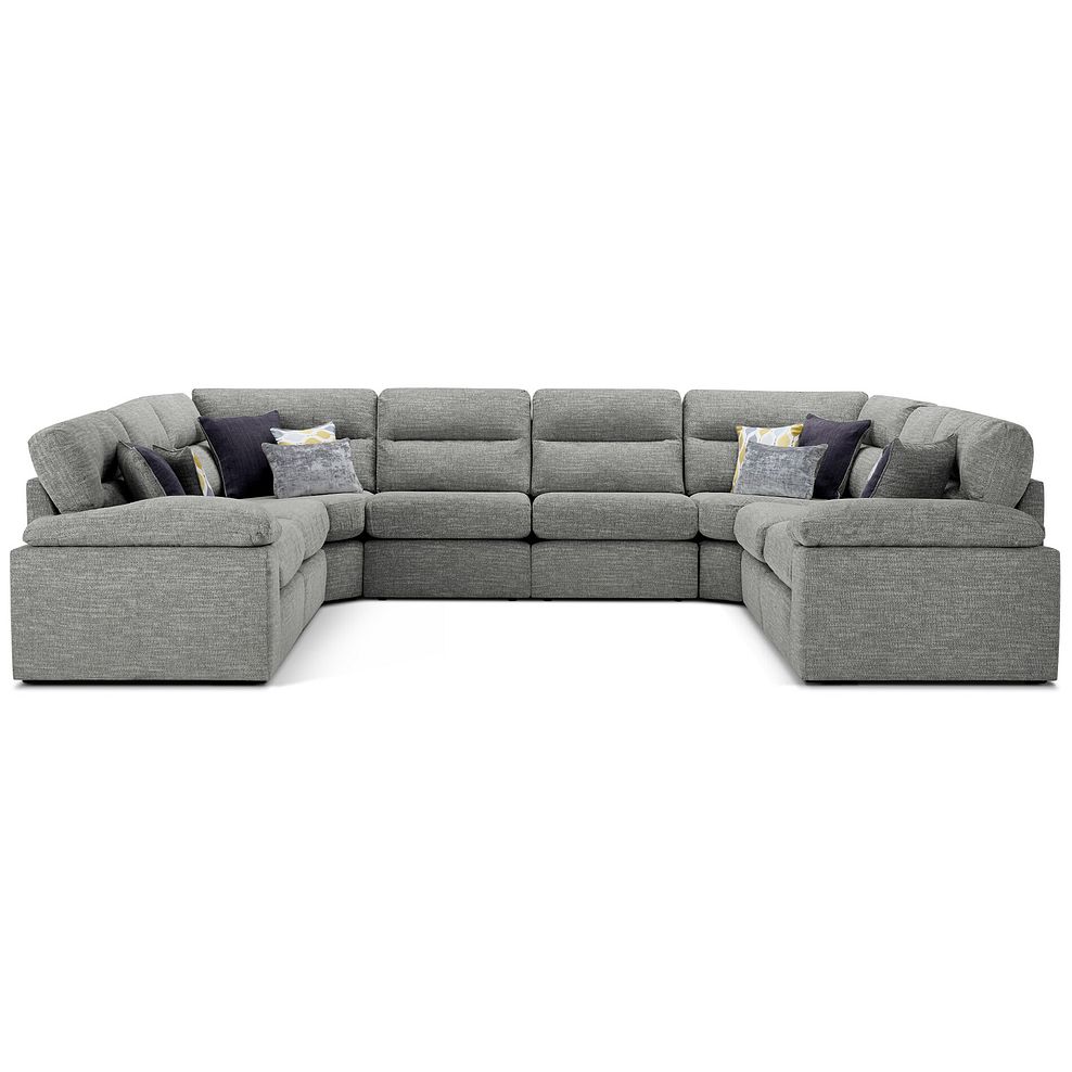 Morgan Large U-Shape Modular Corner Sofa in Santos Steel with Green and Grey Scatters - Group 11 2