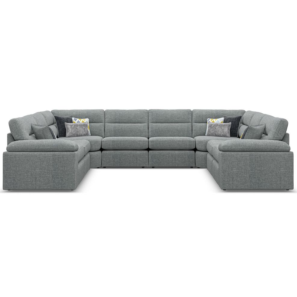 Morgan Large U-Shape Modular Corner Sofa in Santos Steel with Green and Grey Scatters - Group 11 2