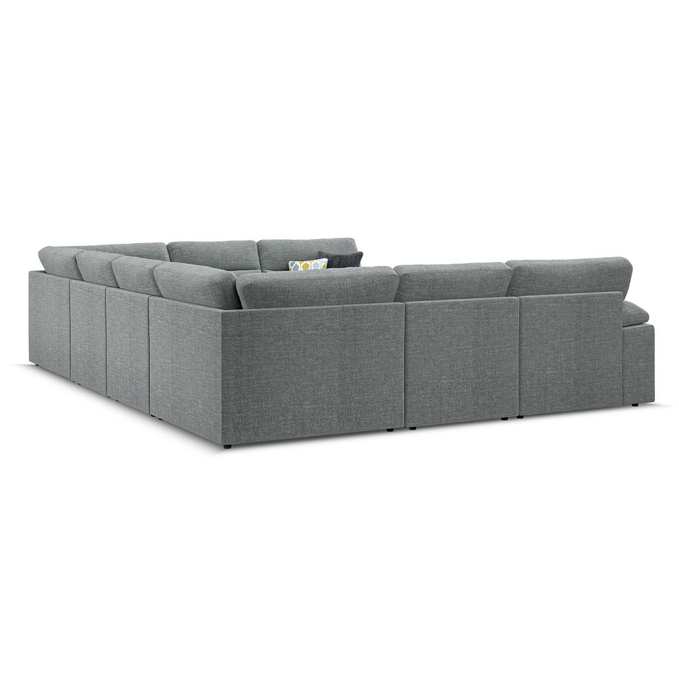 Morgan Large U-Shape Modular Corner Sofa in Santos Steel with Green and Grey Scatters - Group 11 3