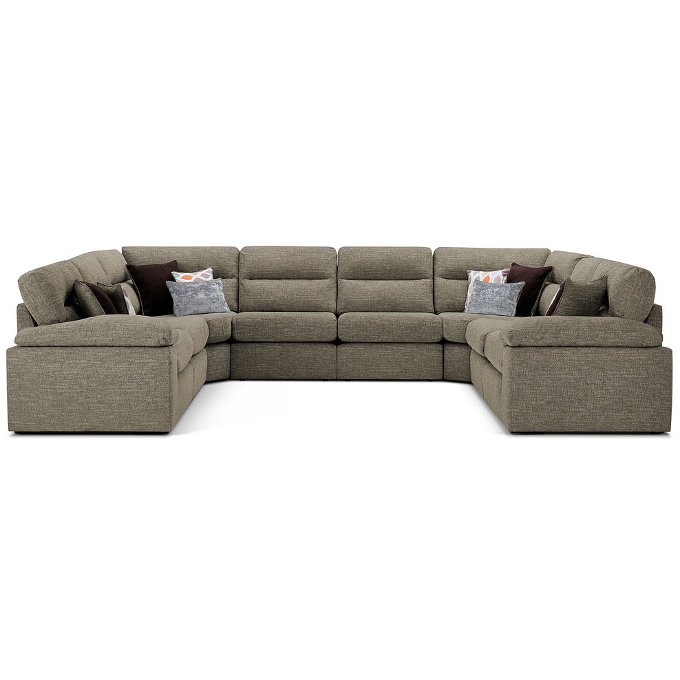 Morgan Large U-Shape Modular Corner Sofa in Santos Taupe with Orange and Beige Scatters - Group 11 2