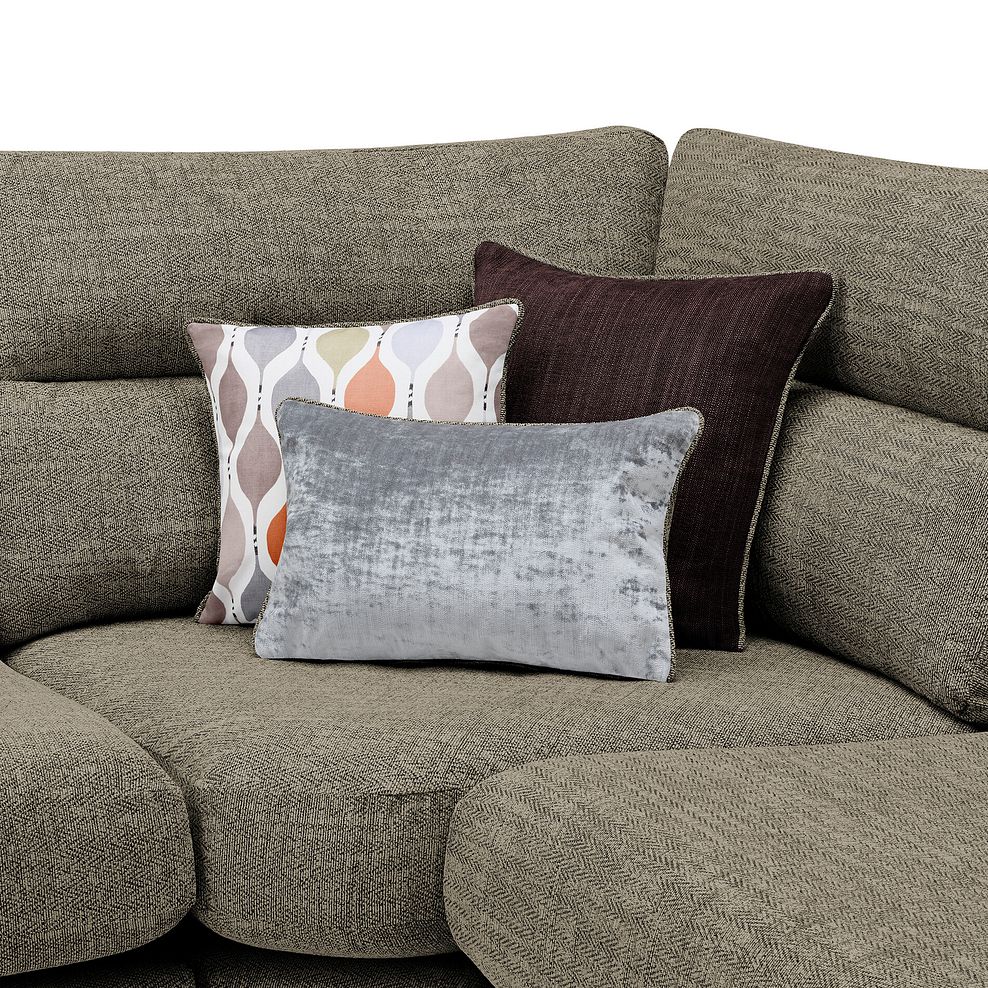 Morgan Large U-Shape Modular Corner Sofa in Santos Taupe with Orange and Beige Scatters - Group 11 7