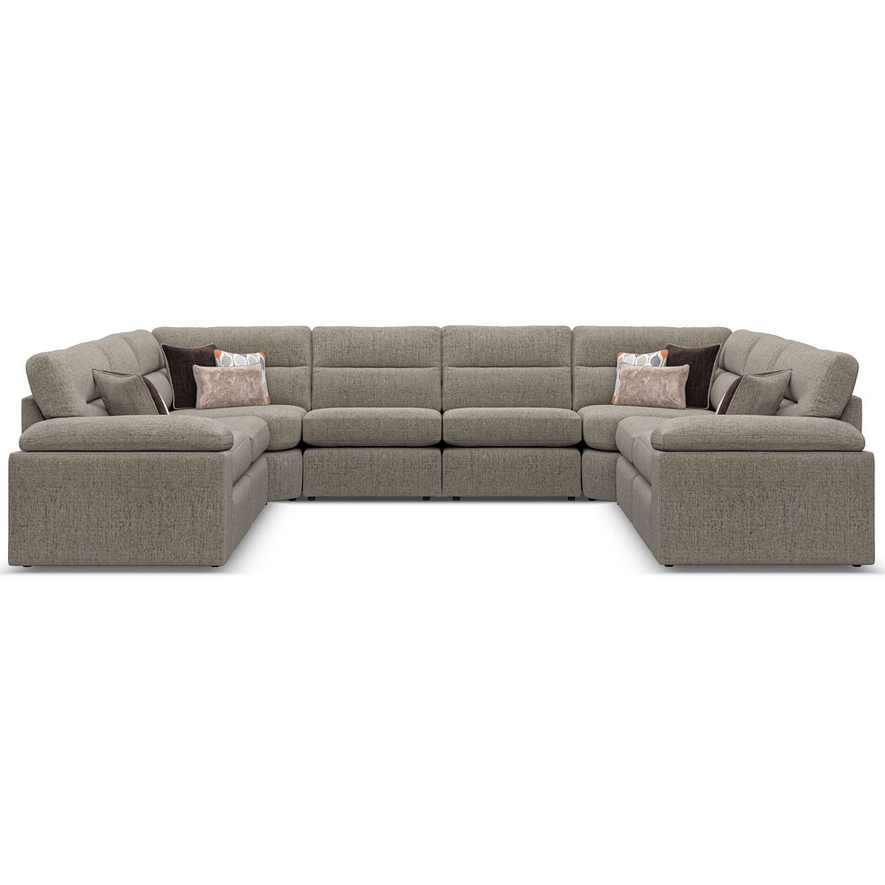 Morgan Large U-Shape Modular Corner Sofa in Santos Taupe with Orange and Beige Scatters - Group 11 2