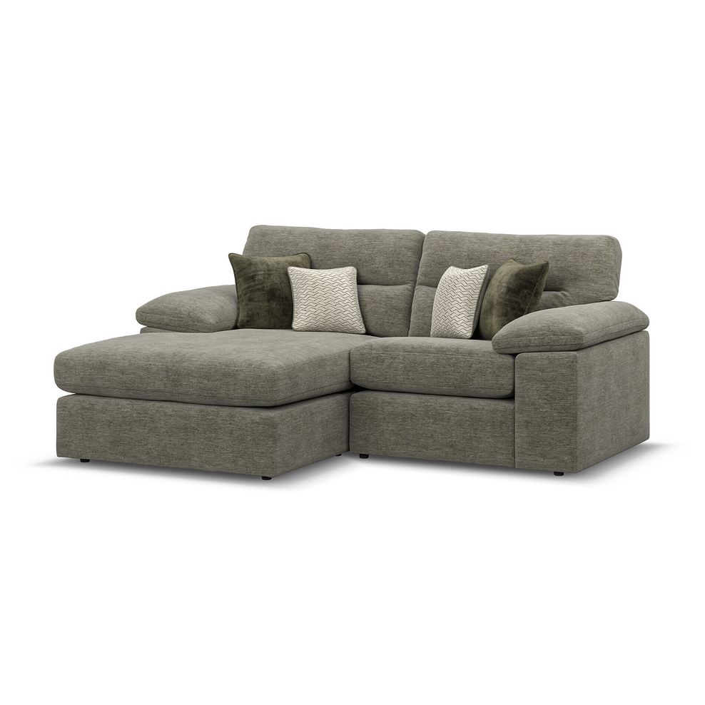 Morgan Modular 2 Seater Left Hand Compact Chaise Sofa in Olive Green Fabric - Group 12 2