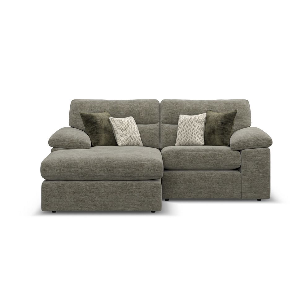 Morgan Modular 2 Seater Left Hand Compact Chaise Sofa in Olive Green Fabric - Group 12 1
