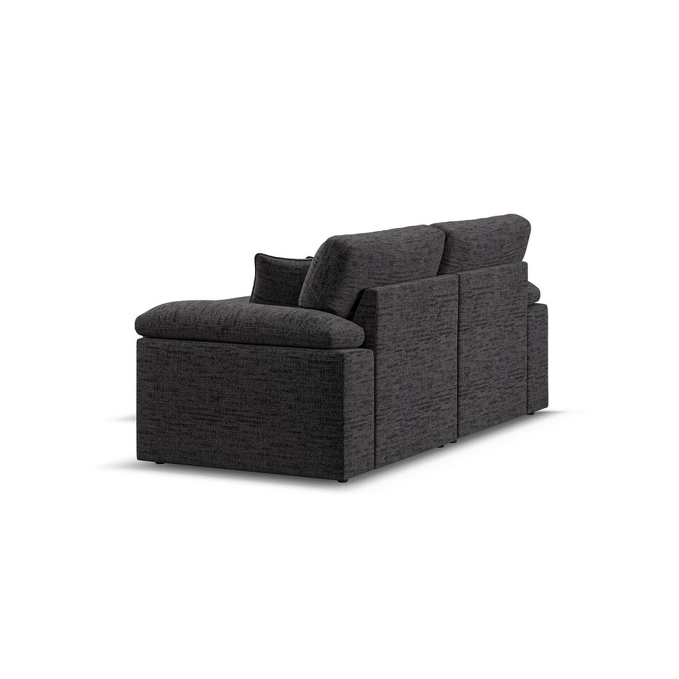 Morgan Modular 2 Seater Left Hand Compact Chaise Sofa in Santos Black with Green and Grey Scatters - Group 12 3