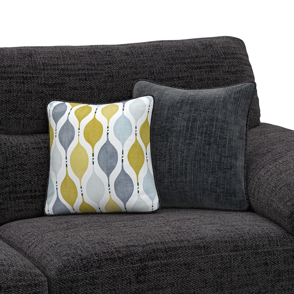 Morgan Modular 2 Seater Left Hand Compact Chaise Sofa in Santos Black with Green and Grey Scatters - Group 12 5