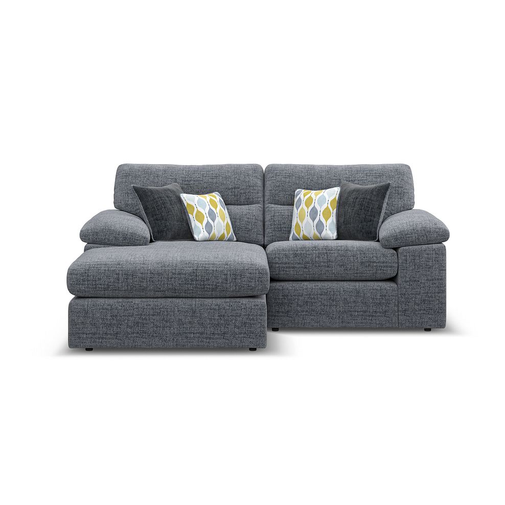 Morgan Modular 2 Seater Left Hand Compact  Chaise Sofa in Santos Grey with Green and Grey Scatters - Group 12 2