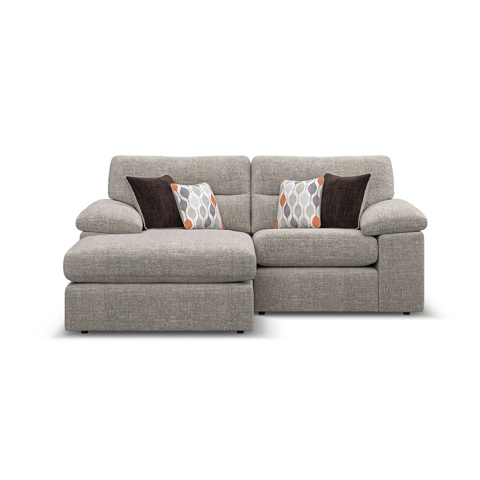 Morgan Modular 2 Seater Left Hand Compact Chaise Sofa in Santos Mink with Orange and Beige Scatters - Group 12 2