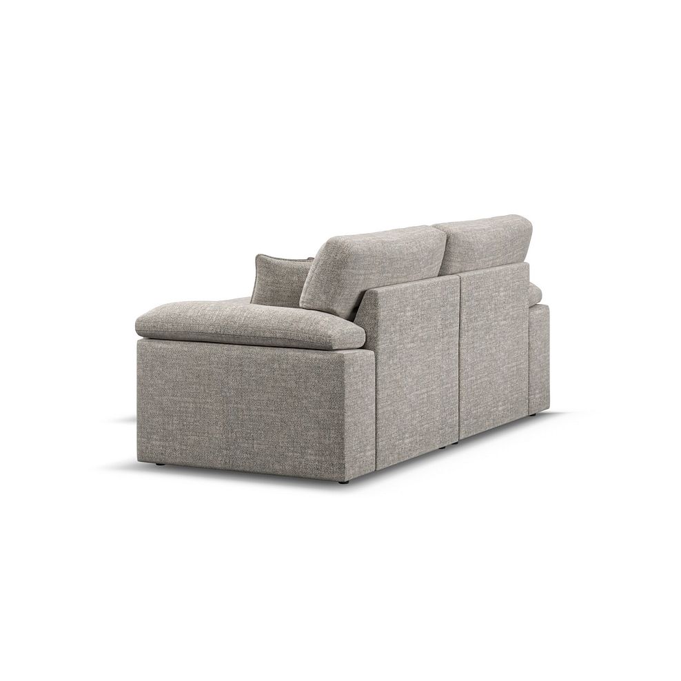 Morgan Modular 2 Seater Left Hand Compact Chaise Sofa in Santos Mink with Orange and Beige Scatters - Group 12 3