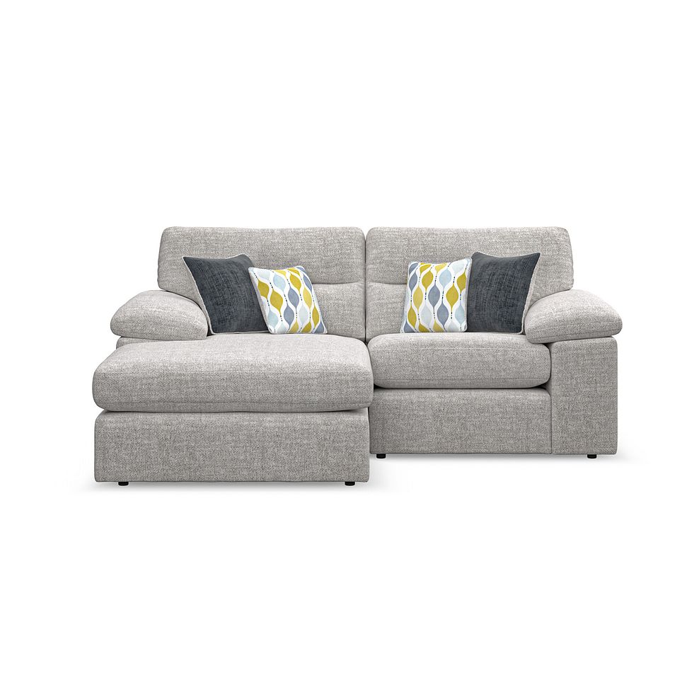 Morgan Modular 2 Seater Left Hand Compact Chaise Sofa in Santos Silver with Green and Grey Scatters - Group 12 4