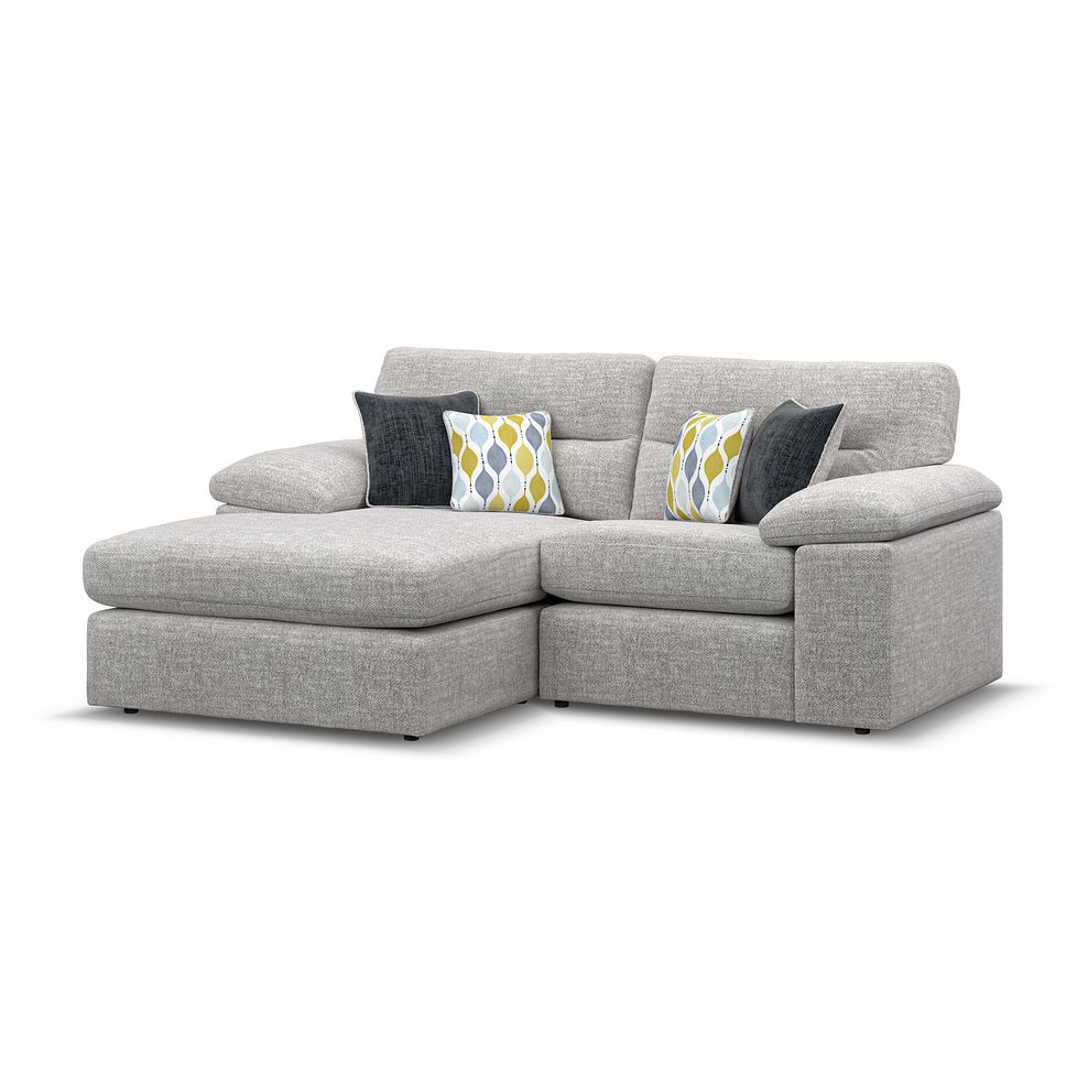 Morgan Modular 2 Seater Left Hand Compact Chaise Sofa in Santos Silver with Green and Grey Scatters - Group 12 3