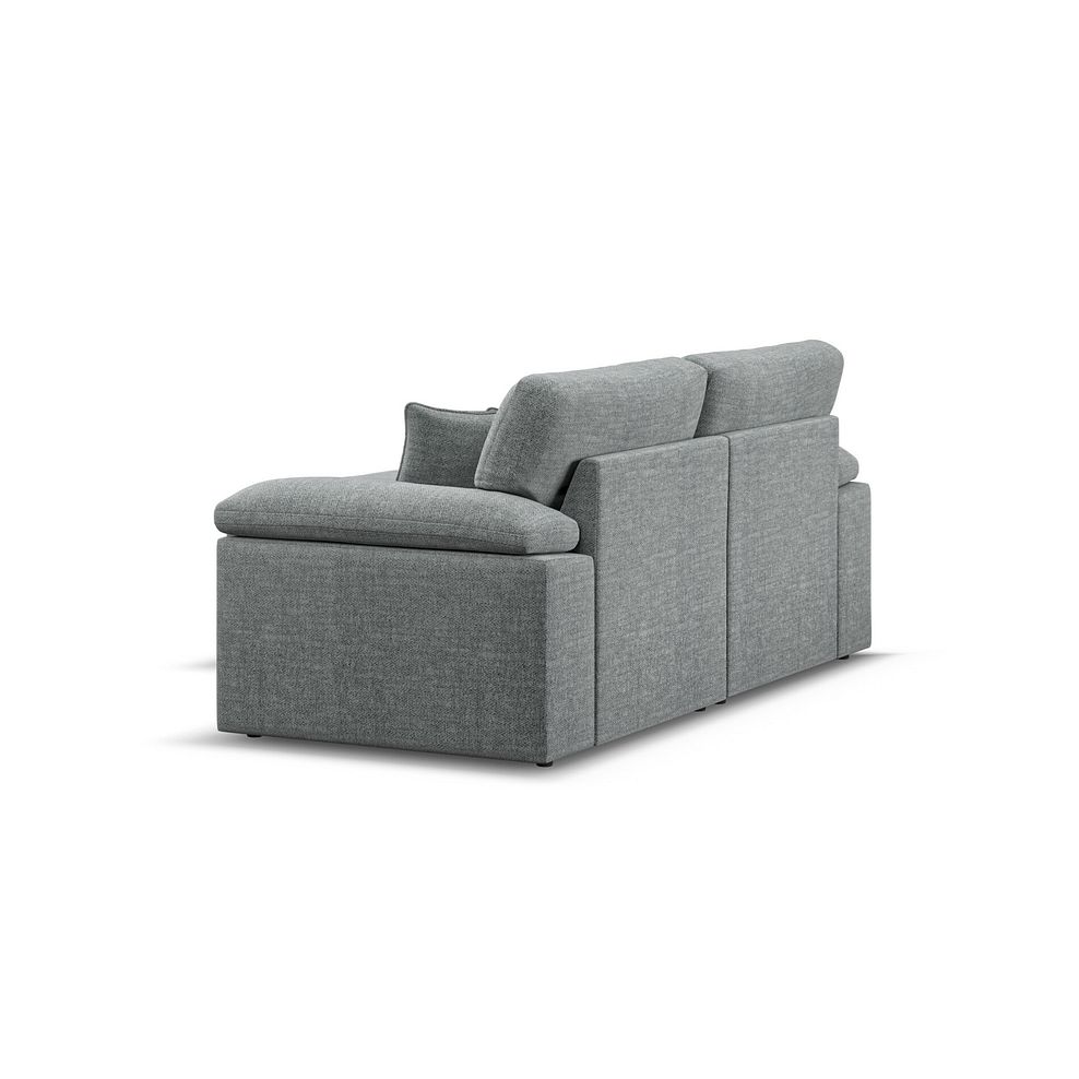 Morgan Modular 2 Seater Left Hand Compact Chaise Sofa in Santos Steel with Green and Grey Scatters - Group 12 3