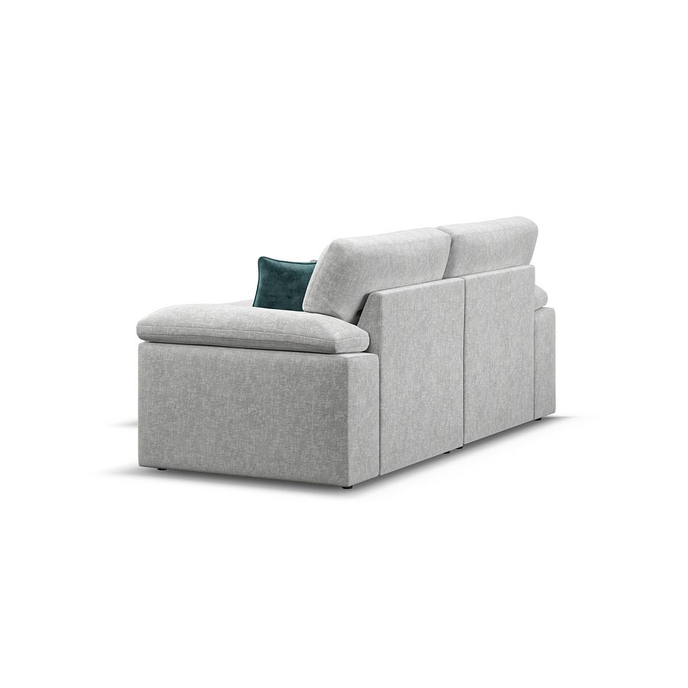 Morgan Modular 2 Seater Left Hand Compact Chaise Sofa in Cupid Silver fabric - Group 12 3