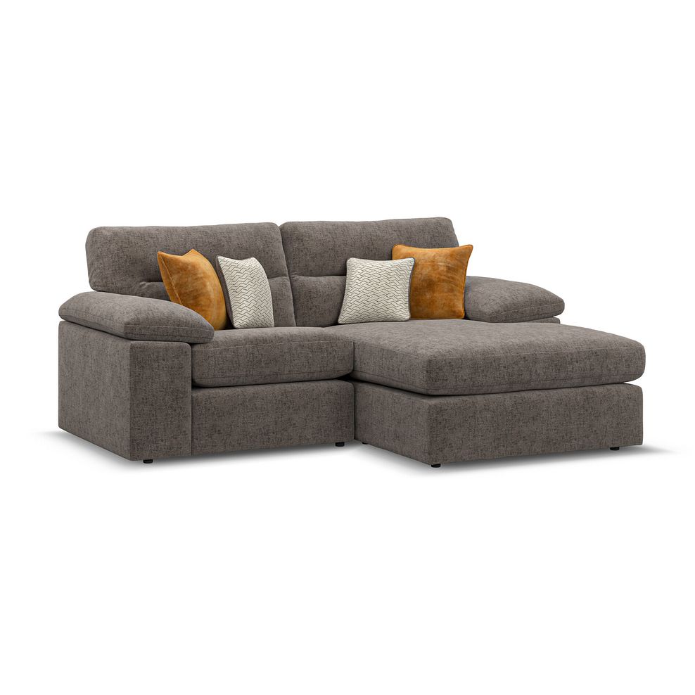 Morgan Modular 2 Seater Right Hand Compact Chaise Sofa in Cupid Brown fabric - Group 13 1