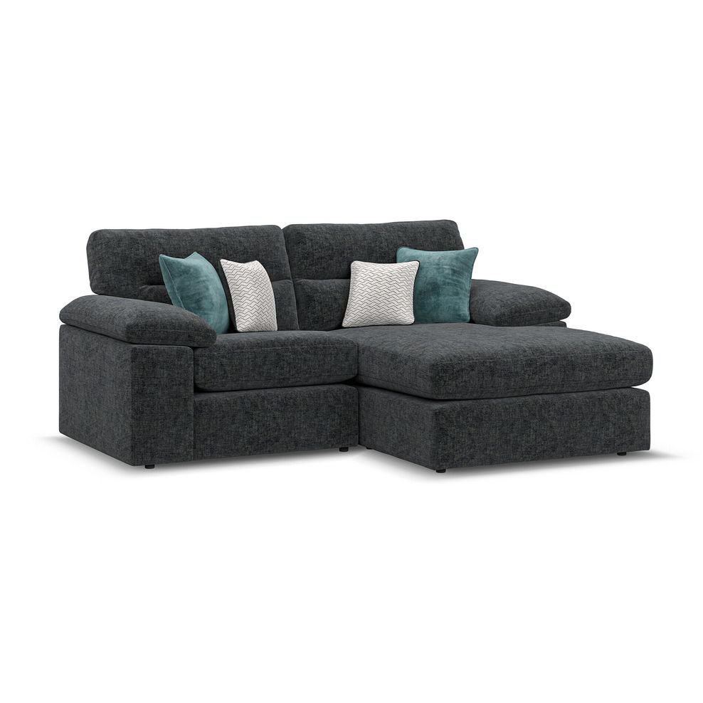 Morgan Modular 2 Seater Right Hand Compact Chaise Sofa in Cupid Charcoal fabric - Group 13 1