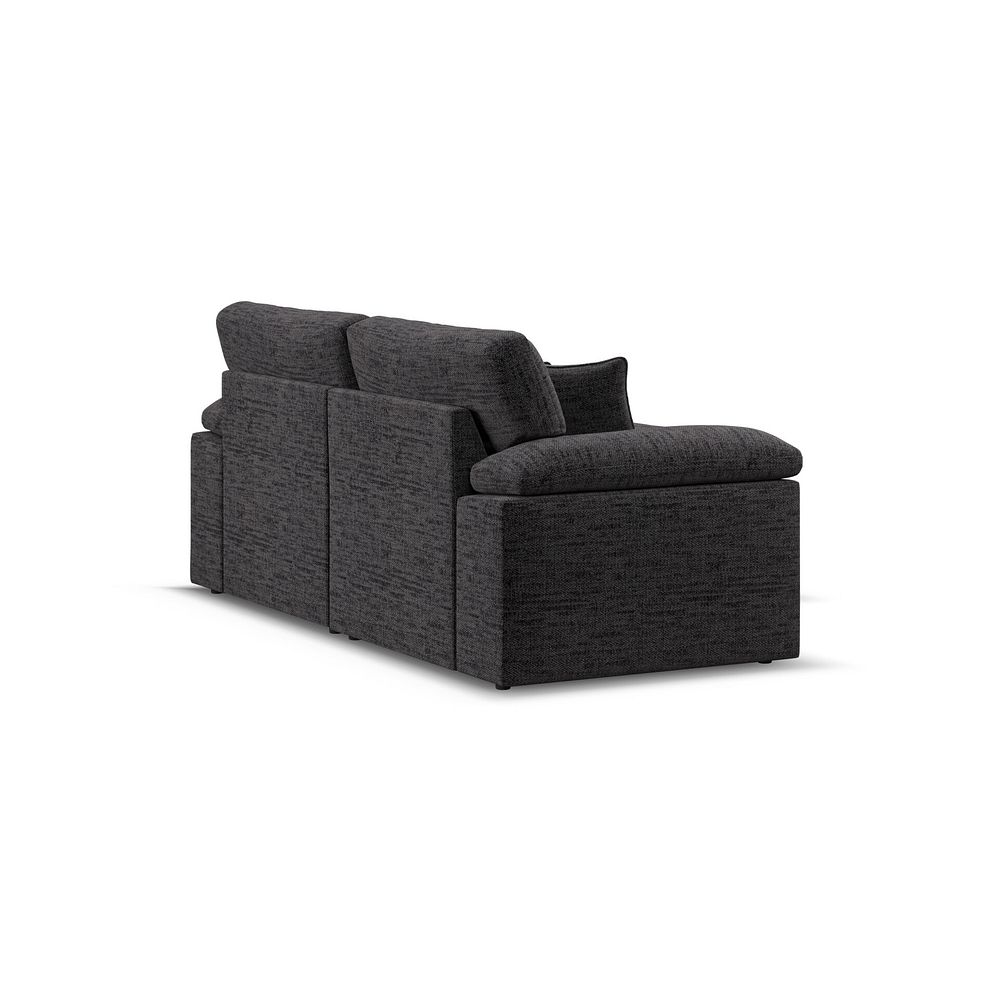 Morgan Modular 2 Seater Right Hand Compact Chaise Sofa in Santos Black with Green and Grey Scatters - Group 13 3