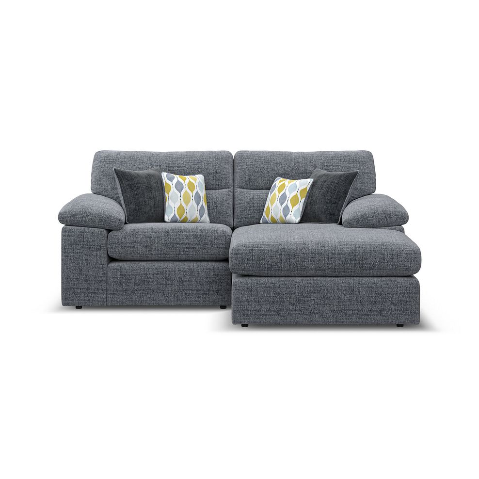 Morgan Modular 2 Seater Right Hand Compact Chaise Sofa in Santos Grey with Green and Grey Scatters - Group 13 2