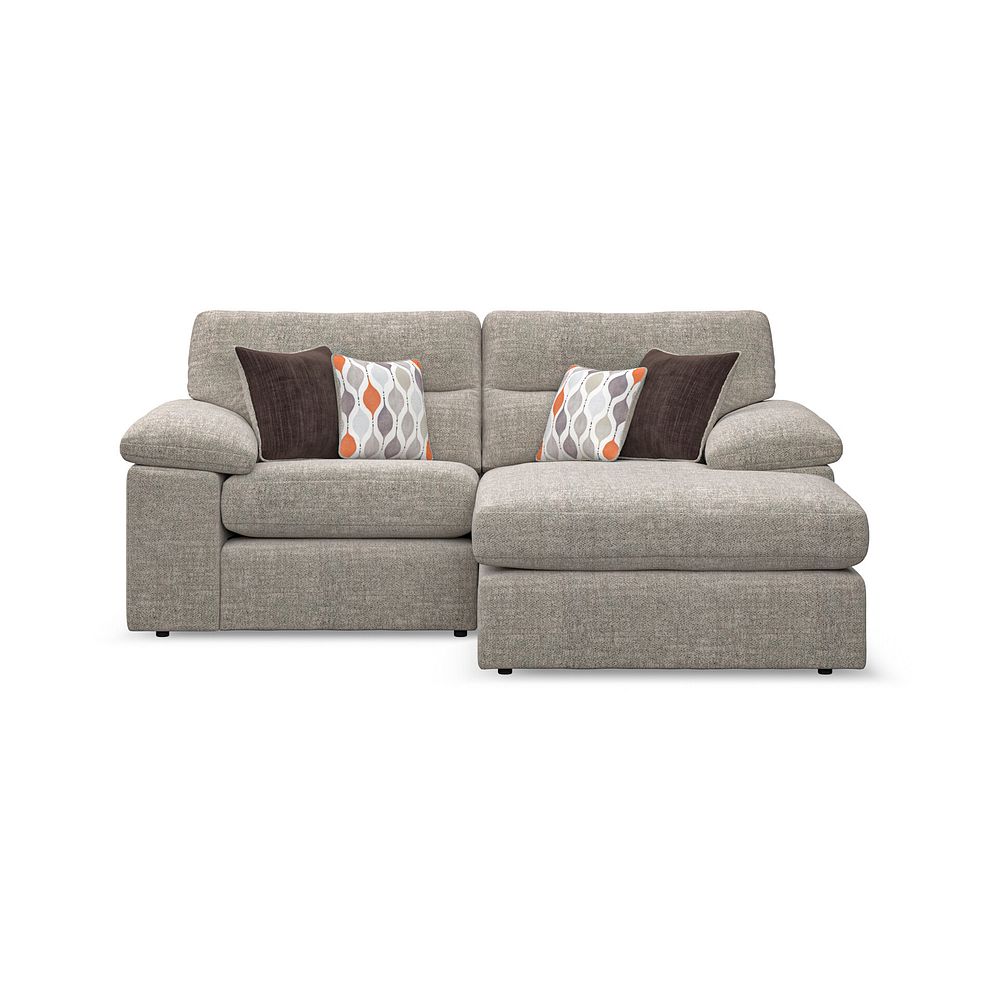 Morgan Modular 2 Seater Right Hand Compact Chaise Sofa in Santos Mink with Orange and Beige Scatters - Group 13 2
