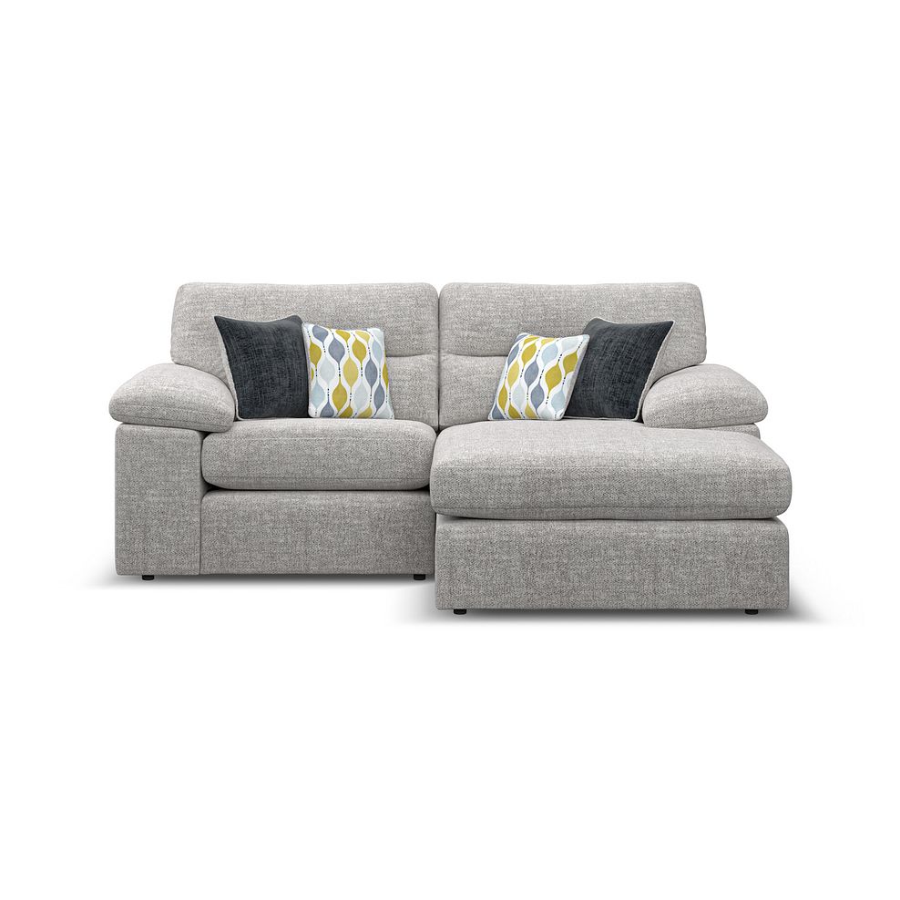 Morgan Modular 2 Seater Right Hand Compact Chaise Sofa in Santos Silver with Green and Grey Scatters - Group 13 4