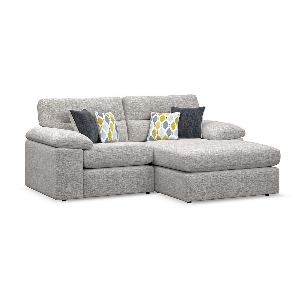 Morgan Modular 2 Seater Right Hand Compact Chaise Sofa in Santos Silver with Green and Grey Scatters - Group 13 3