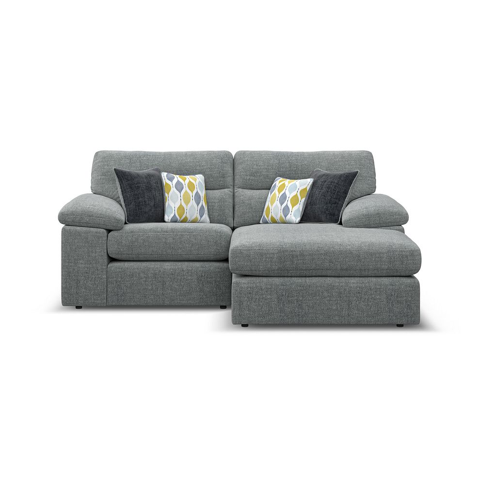 Morgan Modular 2 Seater Right Hand Compact Chaise Sofa in Santos Steel with Green and Grey Scatters - Group 13 2